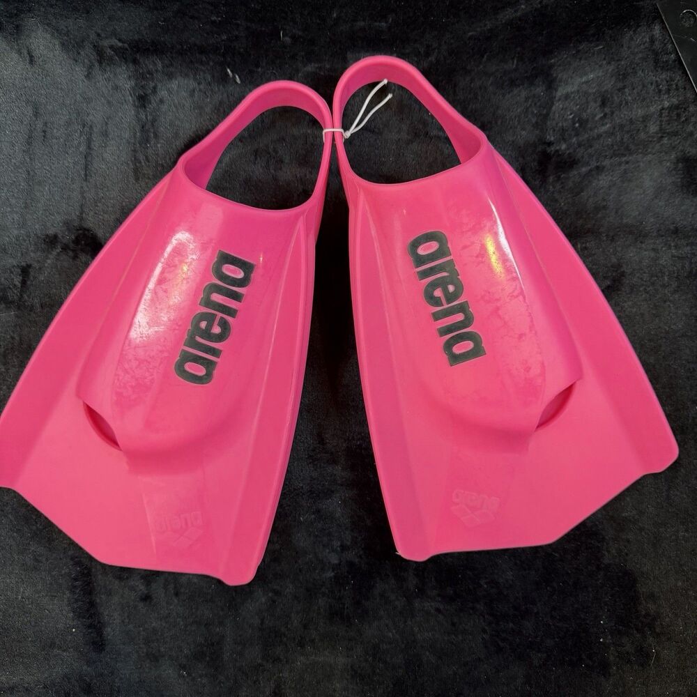 Arena Powerfin Pro Swim Training Fins Pink  US 4.5-5.5 / EU 36-37 Silicone EUC